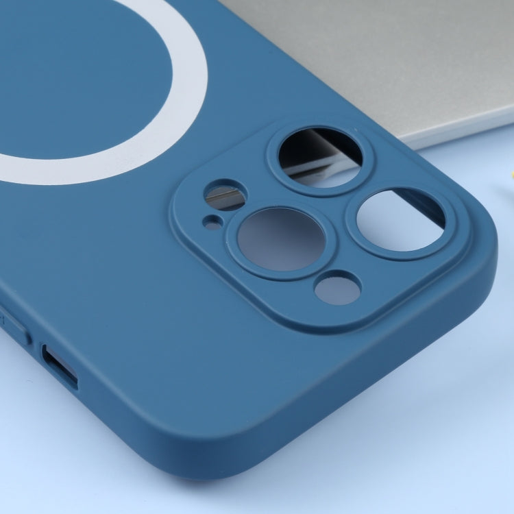 For iPhone 16 Liquid Silicone Magsafe Phone Case(Blue)