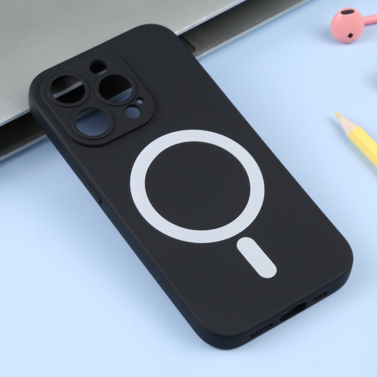 For iPhone 16 Liquid Silicone Magsafe Phone Case(Black)