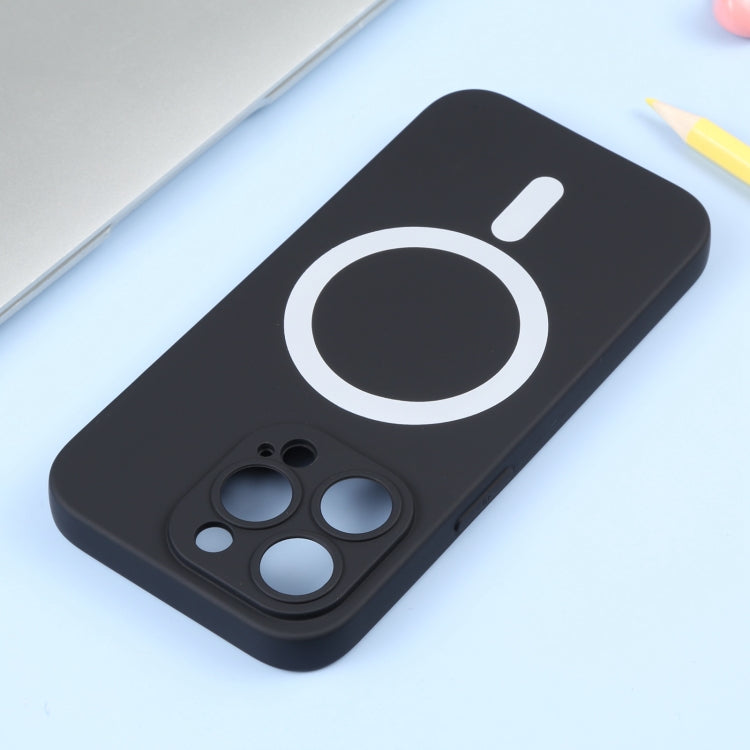 For iPhone 16 Liquid Silicone Magsafe Phone Case(Black)