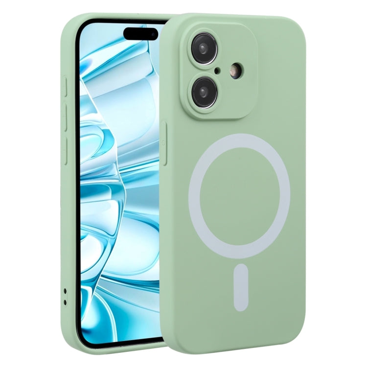 For iPhone 16 Liquid Silicone Magsafe Phone Case(Green)
