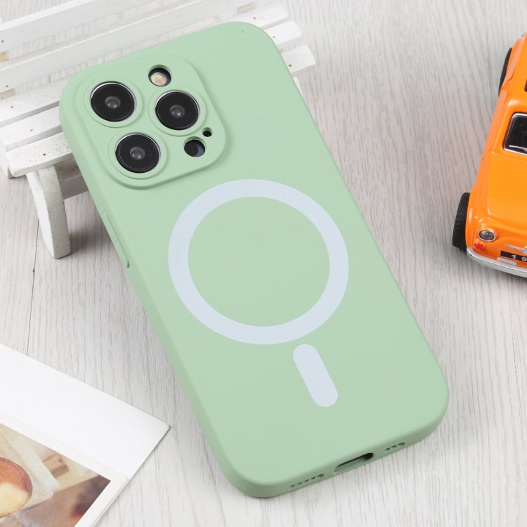 For iPhone 16 Liquid Silicone Magsafe Phone Case(Green)