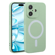 For iPhone 16 Liquid Silicone Magsafe Phone Case(Green)