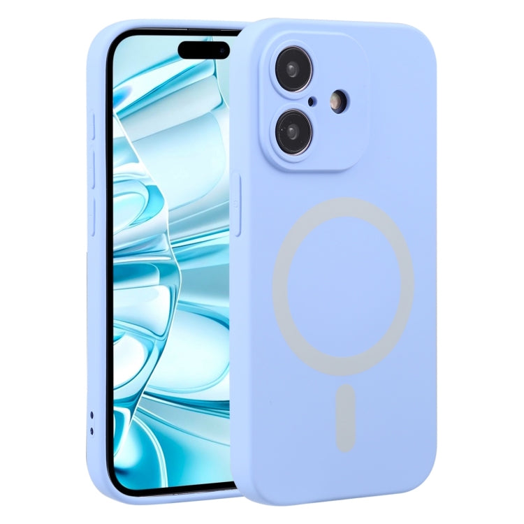 For iPhone 16 Liquid Silicone Magsafe Phone Case(Light Purple)