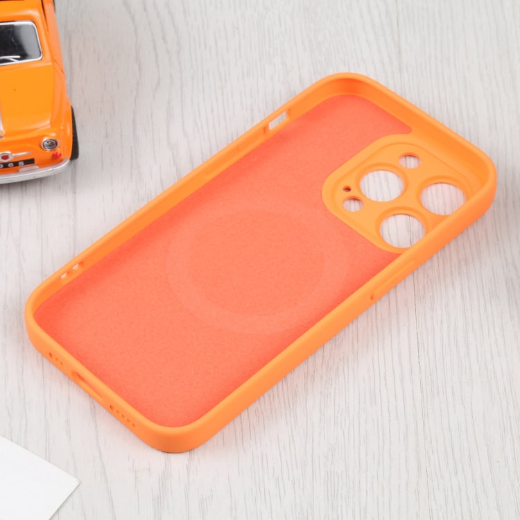 For iPhone 16 Liquid Silicone Magsafe Phone Case(Orange)