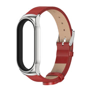 For Xiaomi Mi Band 8 Mijobs CS Case Microfiber PU Leather Watch Band(Red Silver)