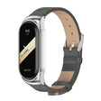 For Xiaomi Mi Band 8 Mijobs CS Case Microfiber PU Leather Watch Band(Grey Silver) - free shipping - PMc TechLife - Order now!