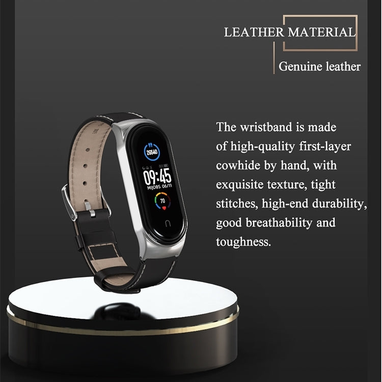 For Xiaomi Mi Band 8 Mijobs CS Case Microfiber PU Leather Watch Band(White Silver)