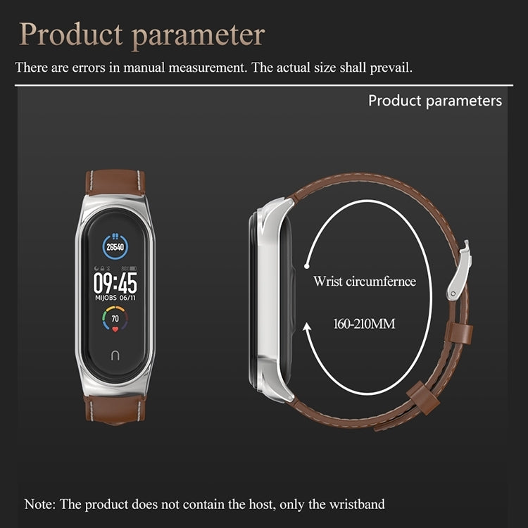 For Xiaomi Mi Band 8 Mijobs CS Case Microfiber PU Leather Watch Band(White Silver)