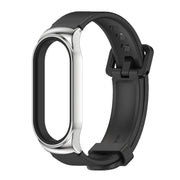 For Xiaomi Mi Band 8 Mijobs CS Case Silicone Watch Band(Black Silver)