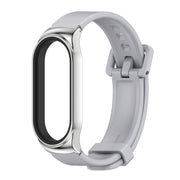 For Xiaomi Mi Band 8 Mijobs CS Case Silicone Watch Band(Grey Silver)