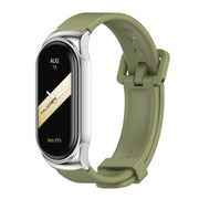 For Xiaomi Mi Band 8 Mijobs CS Case Silicone Watch Band(Army Green Silver)