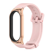 For Xiaomi Mi Band 8 Mijobs CS Case Silicone Watch Band(Pink Rose Gold)