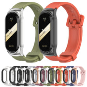 For Xiaomi Mi Band 8 Mijobs CS Case Silicone Watch Band(Black Silver)