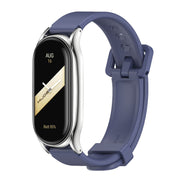 For Xiaomi Mi Band 8 Mijobs Plus Case Silicone Watch Band(Midnight Blue Silver)