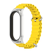 For Xiaomi Mi Band 8 Mijobs CS Case Marine Silicone Breathable Watch Band(Yellow Silver)
