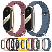 For Xiaomi Mi Band 8 Mijobs Plus Case Marine Silicone Breathable Watch Band(Space Blue Silver)