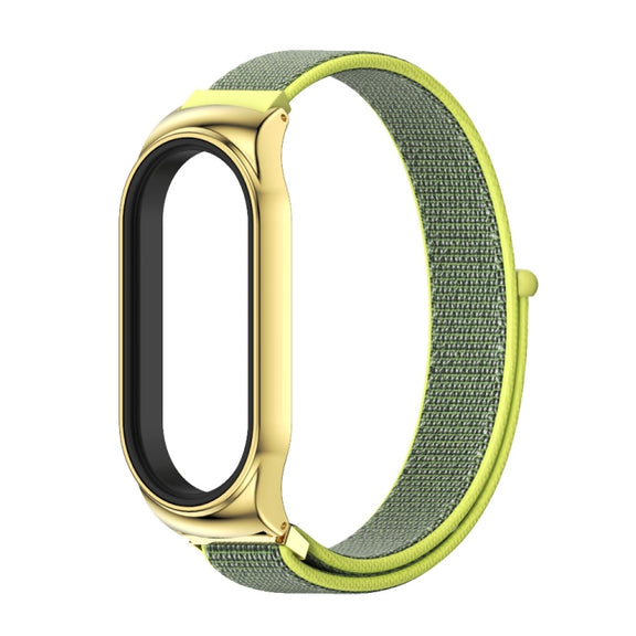 For Xiaomi Mi Band 8 Mijobs CS Case Breathable Nylon Loop Watch Band(Bright Yellow)