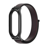 For Xiaomi Mi Band 8 Mijobs Plus Case Breathable Nylon Loop Watch Band(Black Red)