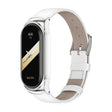 For Xiaomi Mi Band 8 Mijobs CS Case Genuine Leather Top Layer Cowhide Watch Band(White Silver) - free shipping - PMc TechLife - Order now!
