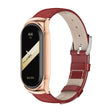 For Xiaomi Mi Band 8 Mijobs CS Case Genuine Leather Top Layer Cowhide Watch Band(Red Rose Gold) - free shipping - PMc TechLife - Order now!