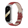 For Xiaomi Mi Band 8 Mijobs CS Case Genuine Leather Top Layer Cowhide Watch Band(Red Silver) - free shipping - PMc TechLife - Order now!