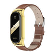 For Xiaomi Mi Band 8 Mijobs CS Case Genuine Leather Top Layer Cowhide Watch Band(Brown Gold) - free shipping - PMc TechLife - Order now!