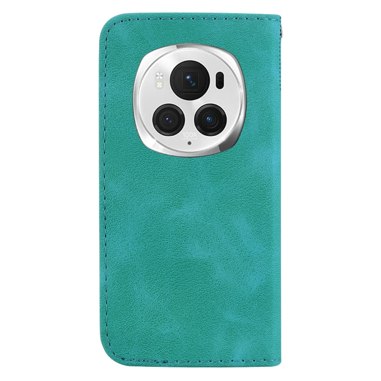 For Honor Magic6 Pro Seven-shaped Embossed Leather Phone Case(Green)