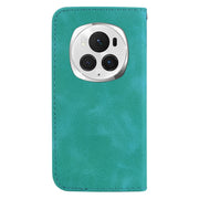 For Honor Magic6 Pro Seven-shaped Embossed Leather Phone Case(Green)