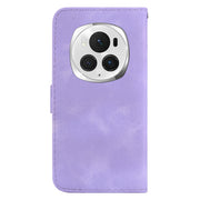 For Honor Magic6 Pro Seven-shaped Embossed Leather Phone Case(Purple)