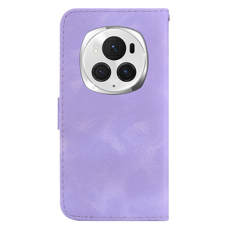 For Honor Magic6 Pro Seven-shaped Embossed Leather Phone Case(Purple)