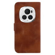 For Honor Magic6 Pro Seven-shaped Embossed Leather Phone Case(Brown)