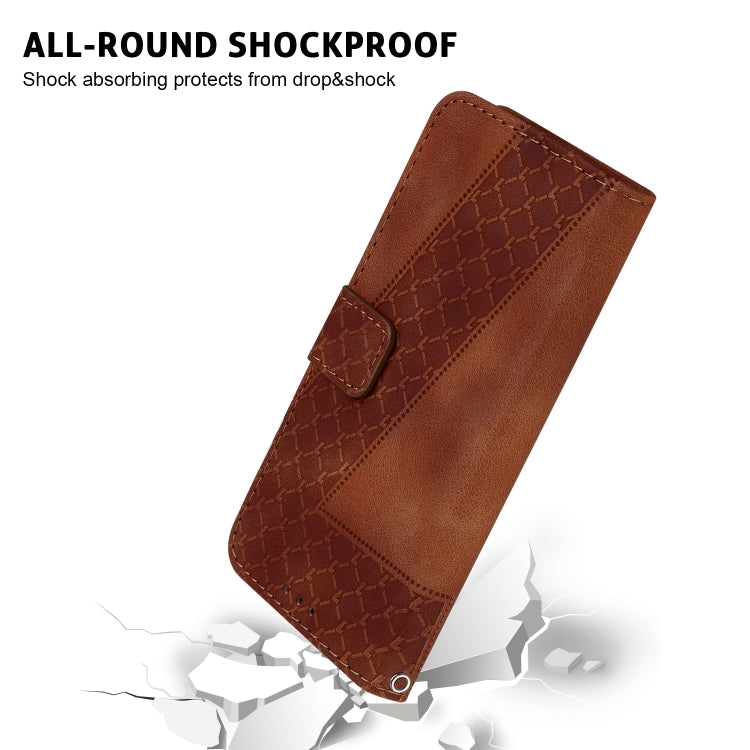 For Honor Magic6 Pro Seven-shaped Embossed Leather Phone Case(Brown)