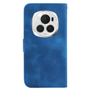 For Honor Magic6 Pro Seven-shaped Embossed Leather Phone Case(Blue)