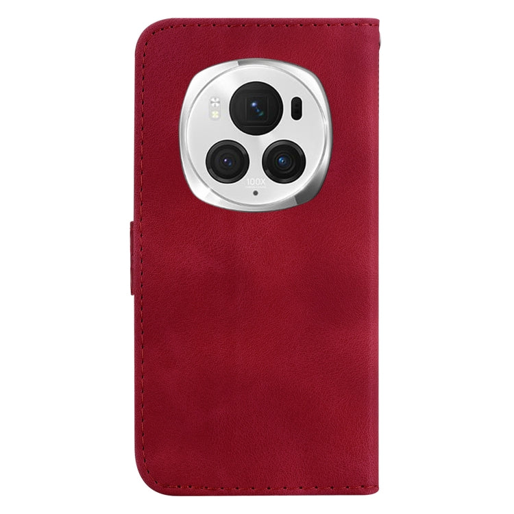 For Honor Magic6 Pro Seven-shaped Embossed Leather Phone Case(Red)