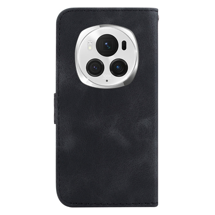 For Honor Magic6 Pro Seven-shaped Embossed Leather Phone Case(Black)