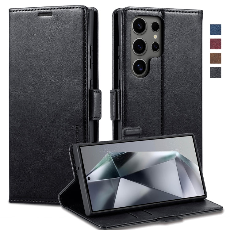 For Samsung Galaxy S24 Ultra LC.IMEEKE RFID Anti-theft Leather Phone Case(Black)