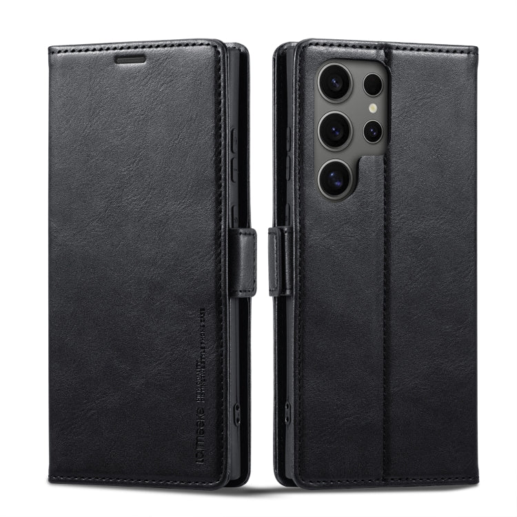 For Samsung Galaxy S24 Ultra LC.IMEEKE RFID Anti-theft Leather Phone Case(Black)