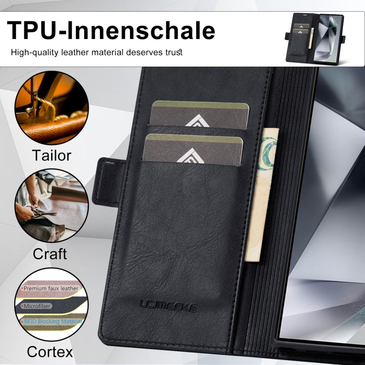 For Samsung Galaxy S24 Ultra LC.IMEEKE RFID Anti-theft Leather Phone Case(Black)