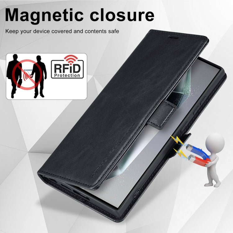 For Samsung Galaxy S24 Ultra LC.IMEEKE RFID Anti-theft Leather Phone Case(Black)