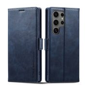 For Samsung Galaxy S24 Ultra LC.IMEEKE RFID Anti-theft Leather Phone Case(Blue)