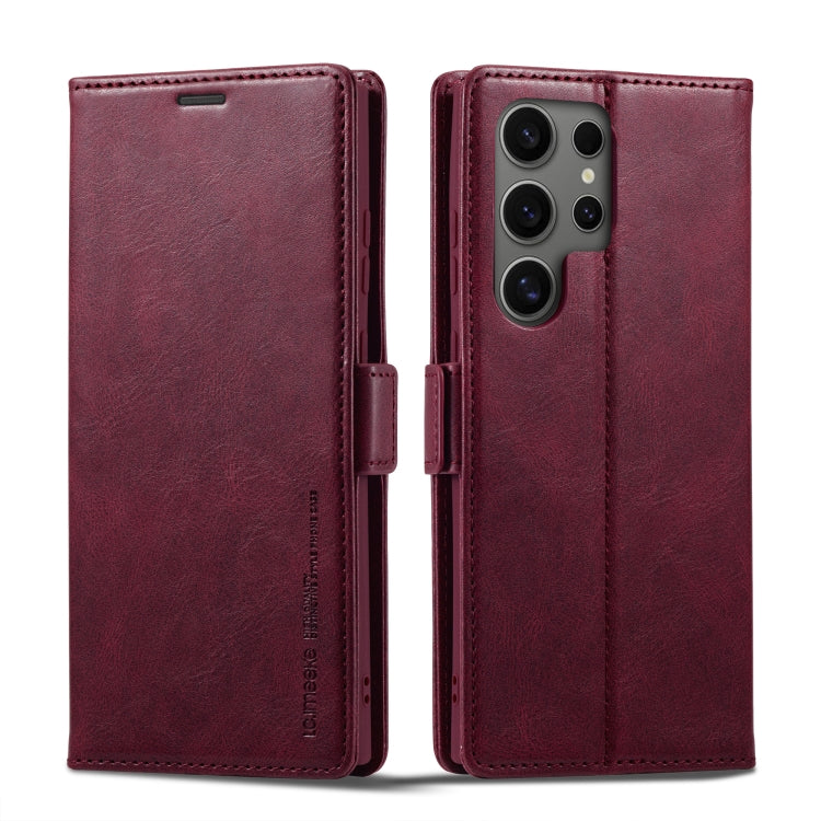For Samsung Galaxy S24 Ultra LC.IMEEKE RFID Anti-theft Leather Phone Case(Red)