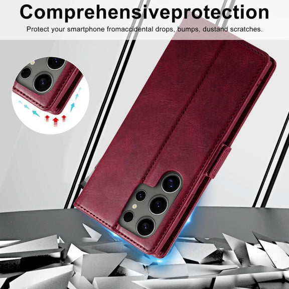 For Samsung Galaxy S24 Ultra LC.IMEEKE RFID Anti-theft Leather Phone Case(Red)