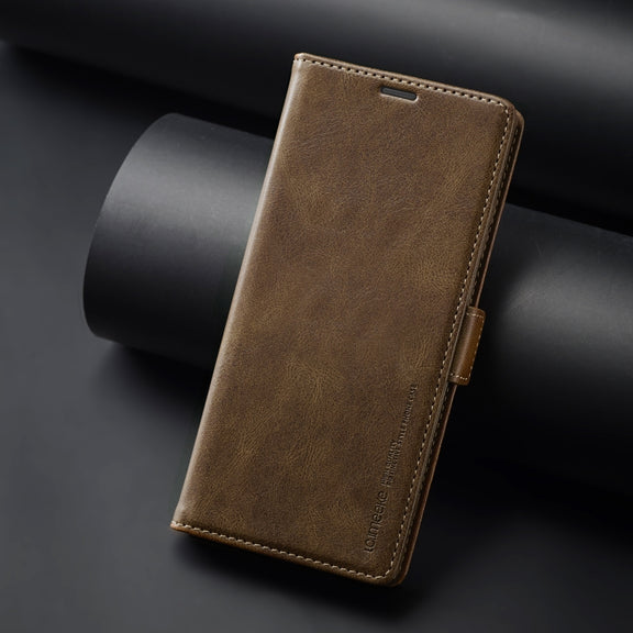 For Samsung Galaxy S24 Ultra LC.IMEEKE RFID Anti-theft Leather Phone Case(Brown)