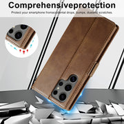 For Samsung Galaxy S24 Ultra LC.IMEEKE RFID Anti-theft Leather Phone Case(Brown)