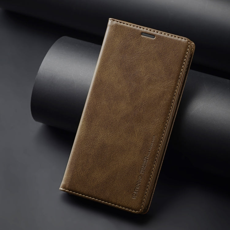 For Samsung Galaxy S24 LC.IMEEKE RFID Anti-theft Leather Phone Case(Brown)