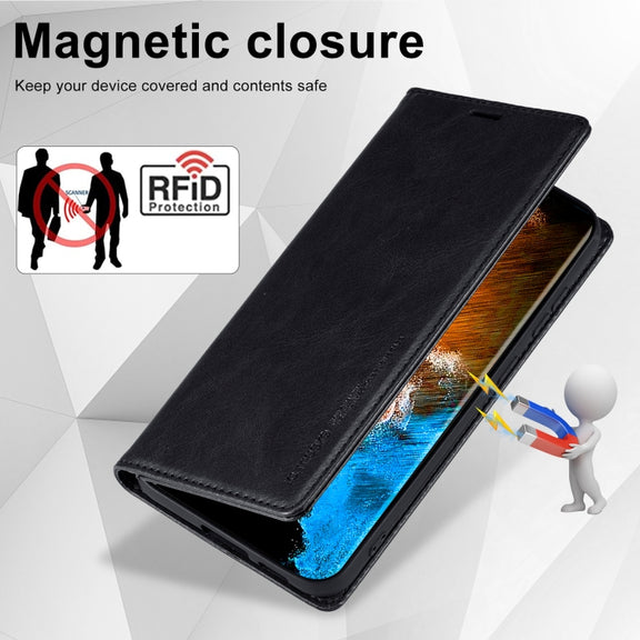 For Samsung Galaxy S24+ LC.IMEEKE RFID Anti-theft Leather Phone Case(Black)