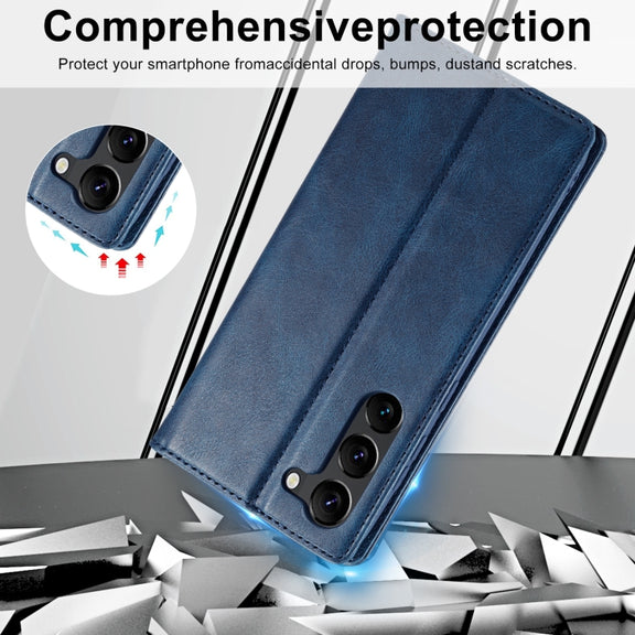 For Samsung Galaxy S24+ LC.IMEEKE RFID Anti-theft Leather Phone Case(Blue)