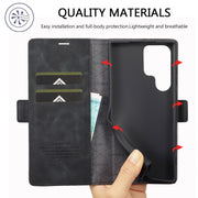 For Samsung Galaxy S24 Ultra 5G LC.IMEEKE Strong Magnetism Microfiber Leather Phone Case(Black)
