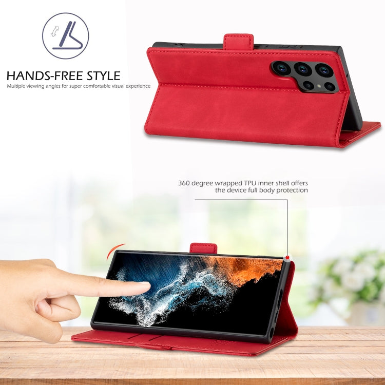For Samsung Galaxy S24 Ultra 5G LC.IMEEKE Strong Magnetism Microfiber Leather Phone Case(Red)
