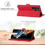 For Samsung Galaxy S24 Ultra 5G LC.IMEEKE Strong Magnetism Microfiber Leather Phone Case(Red)
